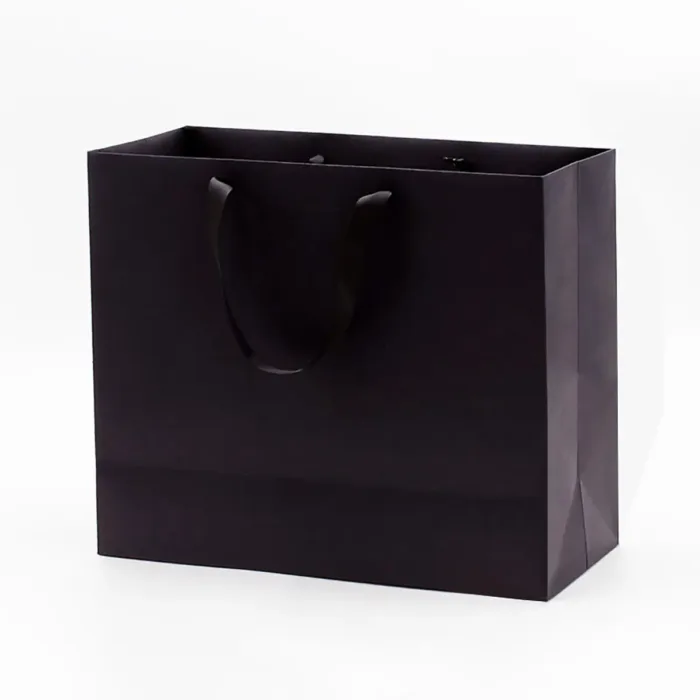 A4 Black Paper Gift Bag with Handle