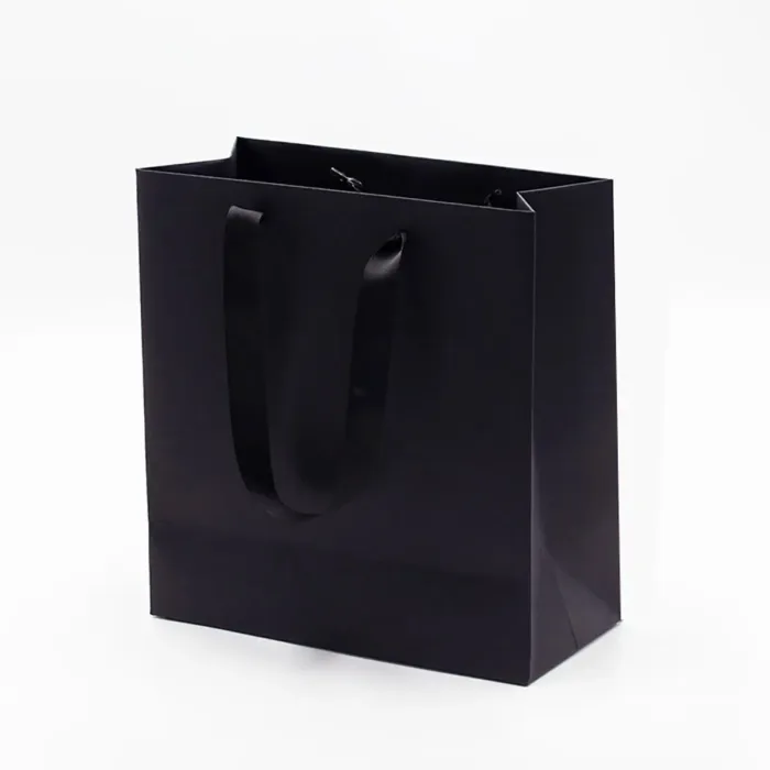 A5 Black Paper Gift Bag with Handle