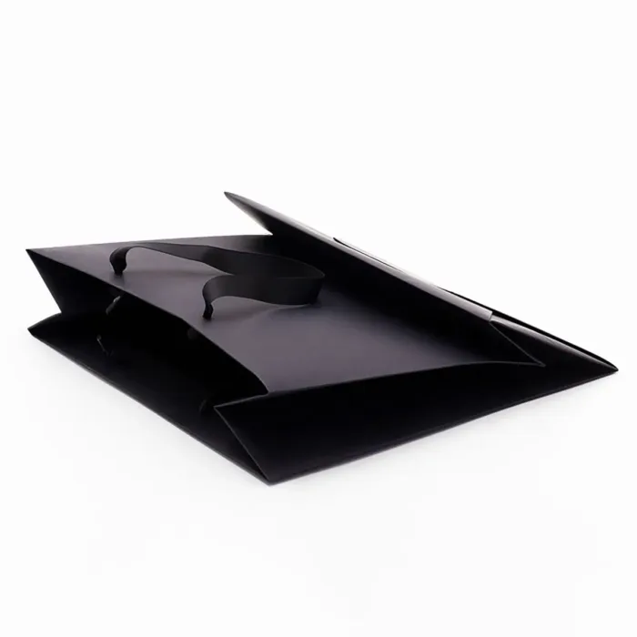 A5 Black Paper Gift Bag with Handle - Image 2
