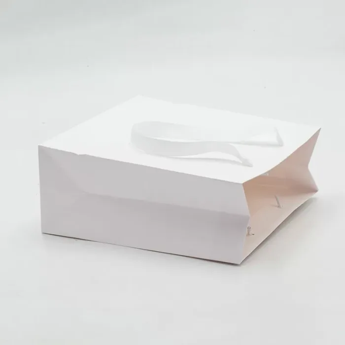 A5 White Paper Gift Bag with Handle - Image 2