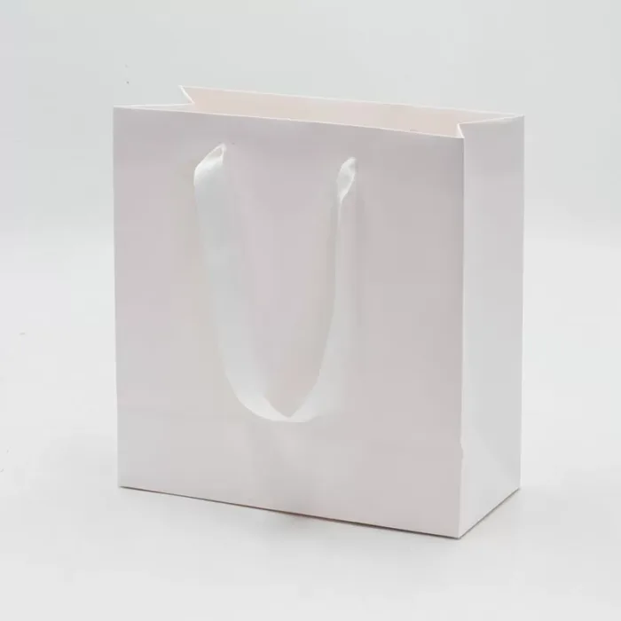 A5 White Paper Gift Bag with Handle