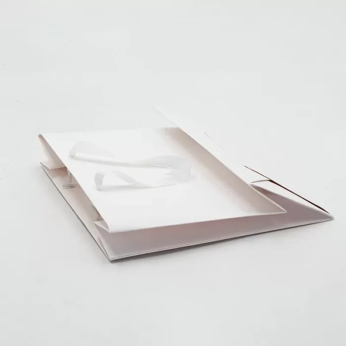 A5 White Paper Gift Bag with Handle - Image 3