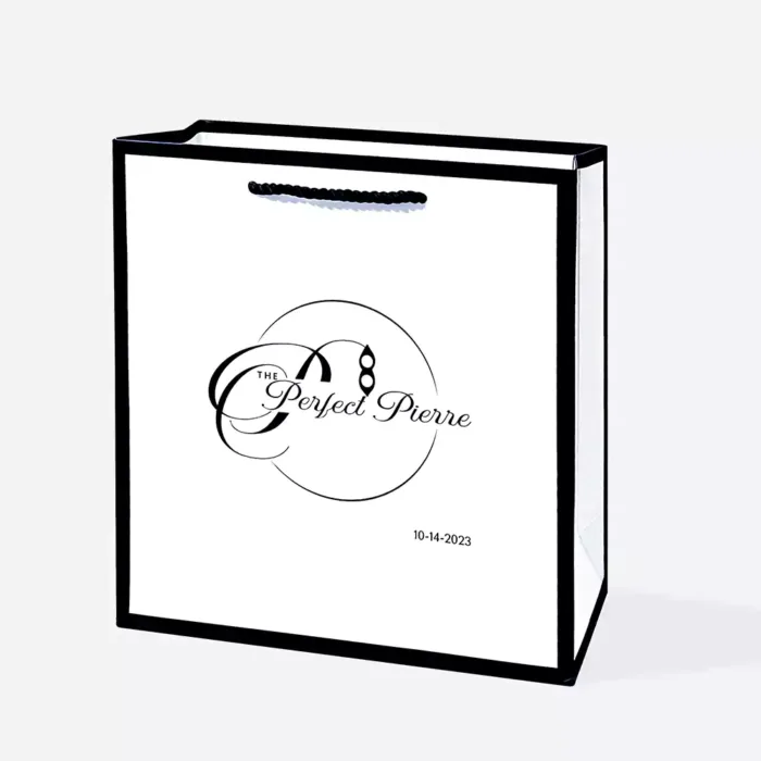 A4 White Paper Gift Bag with Black Border - Image 6