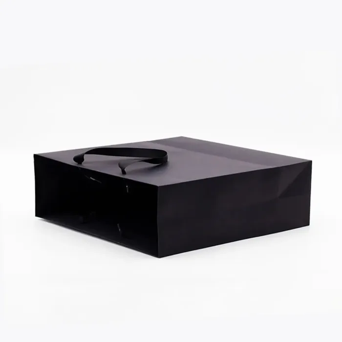 A3 Black Paper Gift Bag with Handle - Image 2