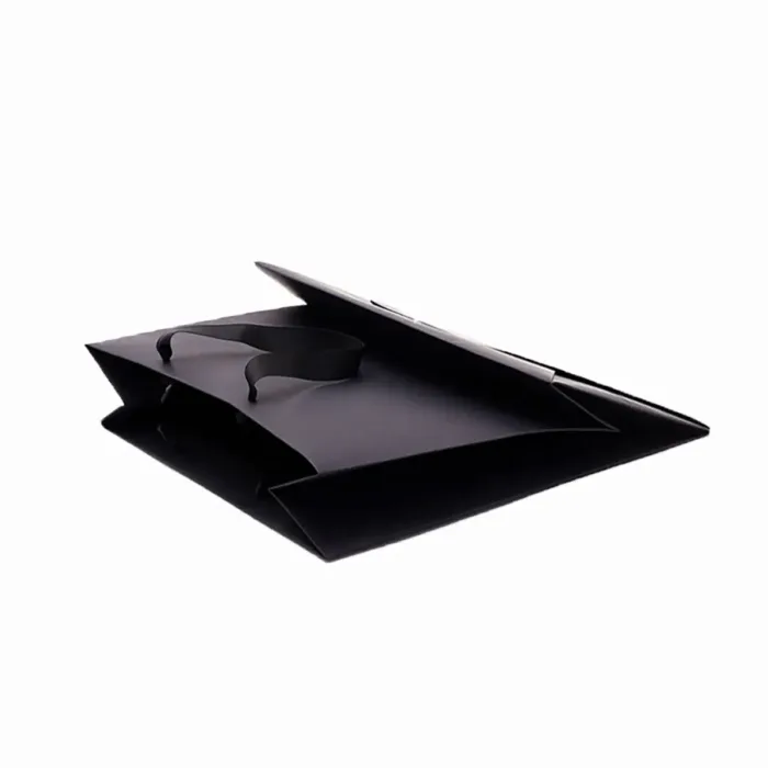 A3 Black Paper Gift Bag with Handle - Image 3