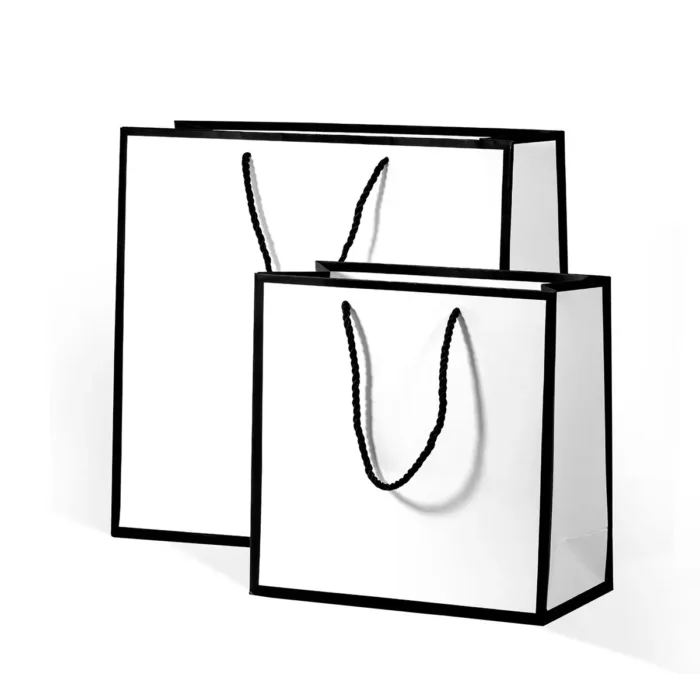 A4 White Paper Gift Bag with Black Border - Image 11