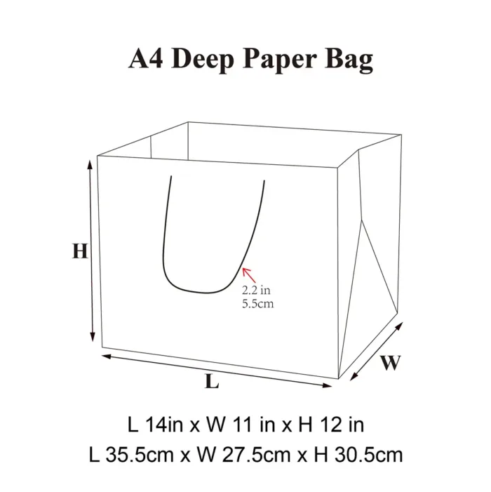 A4 Deep Pink Gift Bag - Image 4