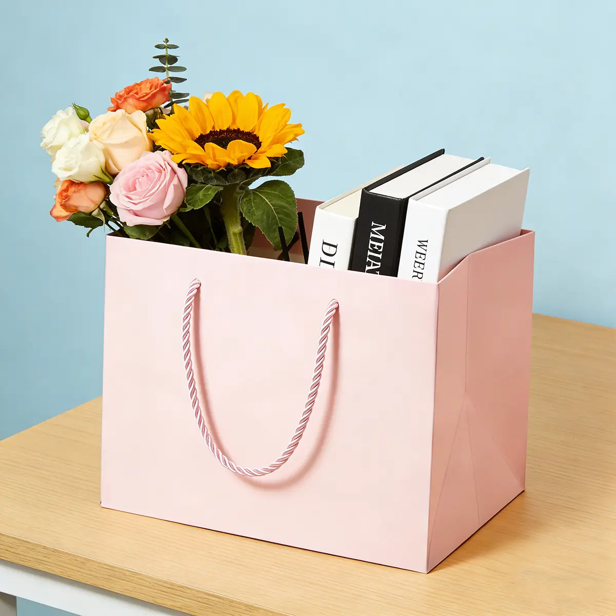 A4 Deep Pink Gift Bag - Image 6