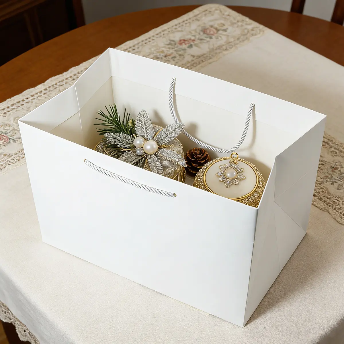 A4 Deep White Gift Bag - Image 5
