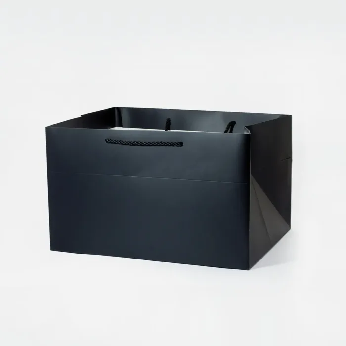 A4 Shallow Black Gift Bag - Image 2