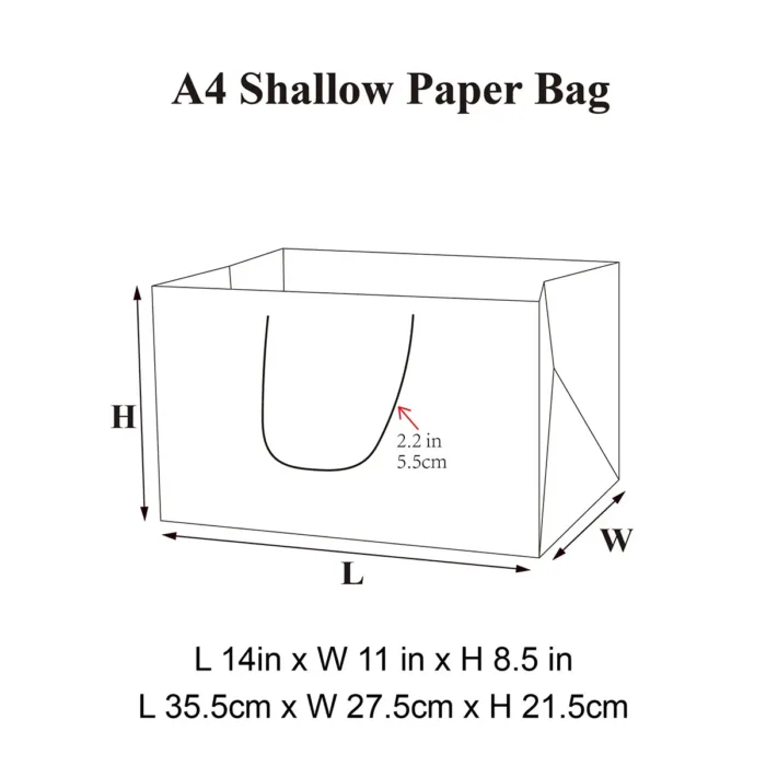 A4 Shallow Pink Gift Bag - Image 6