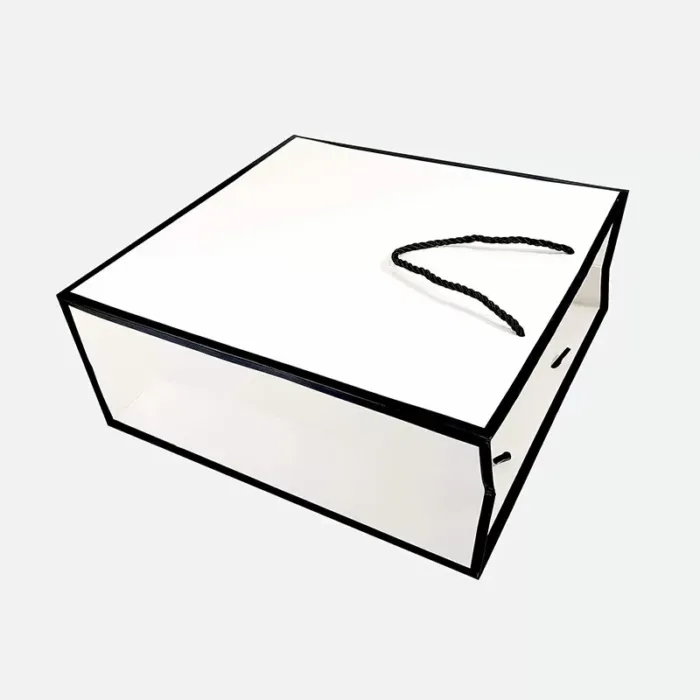 A4 White Paper Gift Bag with Black Border - Image 2