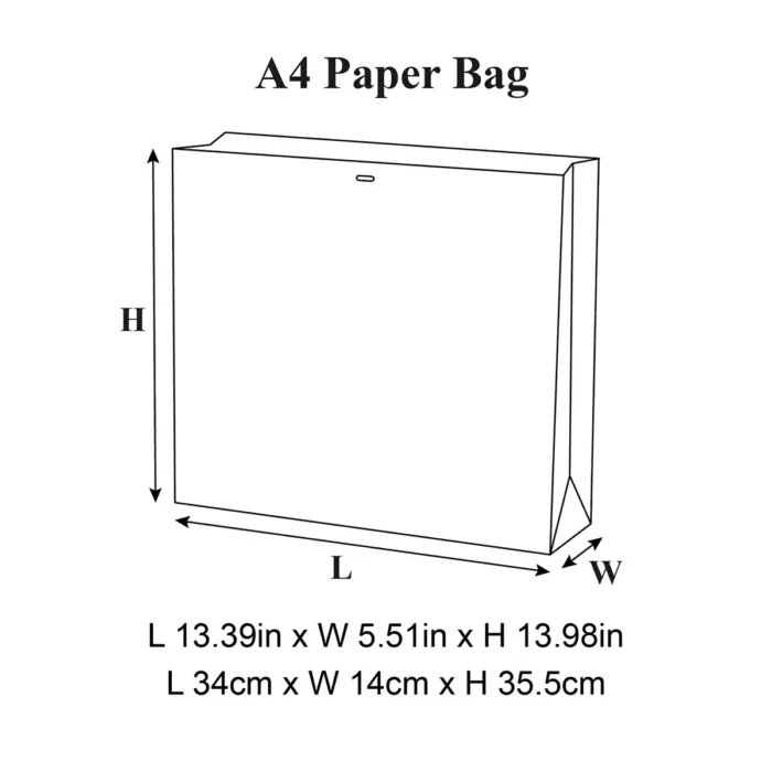 A4 White Paper Gift Bag with Black Border - Image 8