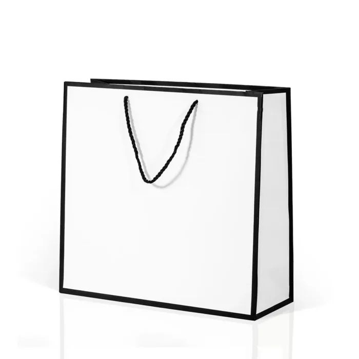 A4 White Paper Gift Bag with Black Border