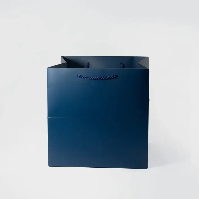 A5 Cube Navy Blue Gift Bag - Image 2