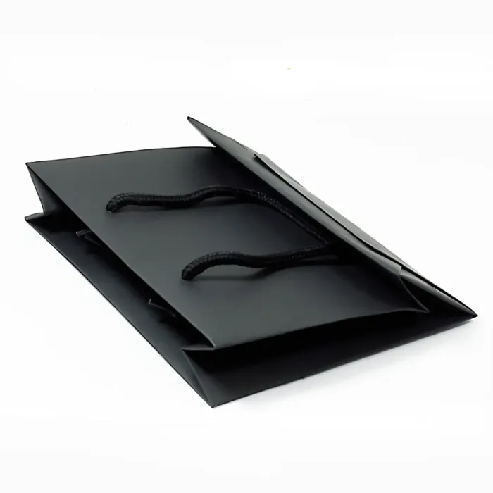 A6 Black Paper Gift Bag with Handle - Image 3