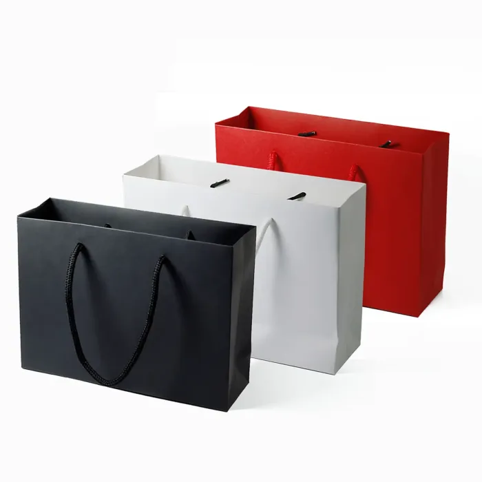A6 Red Paper Gift Bag with Handle - Image 5