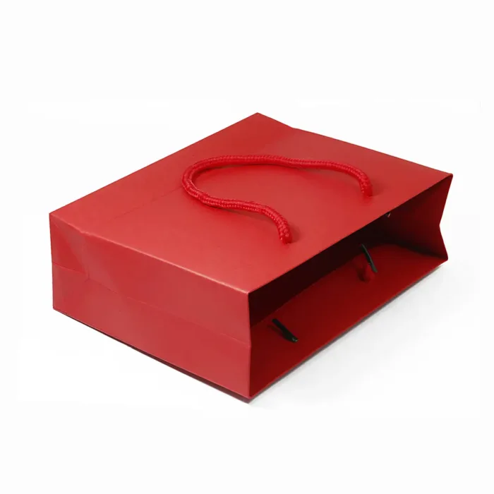 A6 Red Paper Gift Bag with Handle - Image 2