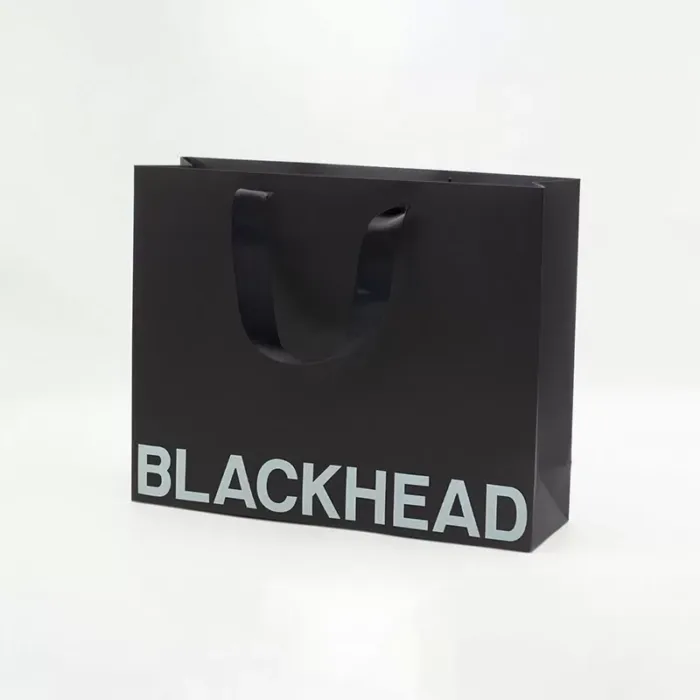 A3 Black Paper Gift Bag with Handle - Image 4