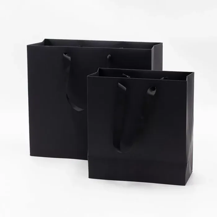 A4 Black Paper Gift Bag with Handle - Image 5