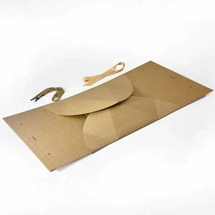 Large Kraft Triangle Shaped Gift Bag with Ribbon and Handle - Image 5