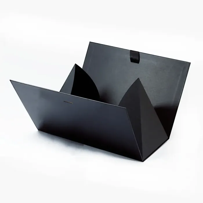 Large Black Triangle Shaped Gift Bag with Ribbon - Image 4