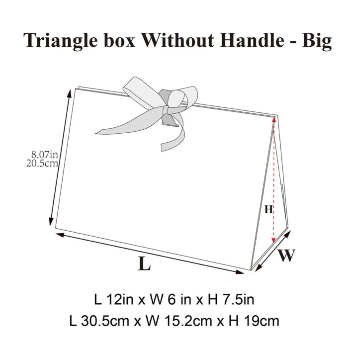 Large Ivory Triangle Shaped Gift Bag with Ribbon - Image 7