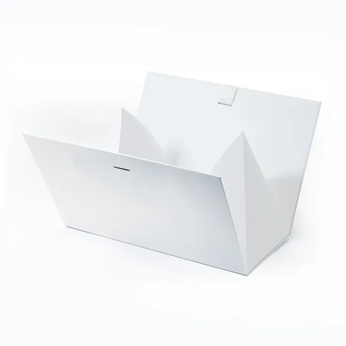 Large White Triangle Shaped Gift Bag with Ribbon - Image 4