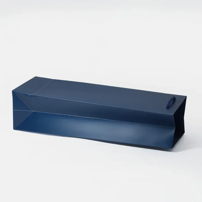 Navy Blue One Bottle Wine Gift Bag - Image 2