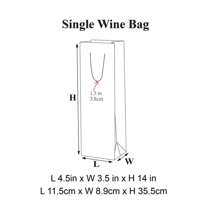 Black One Bottle Wine Gift Bag - Image 9