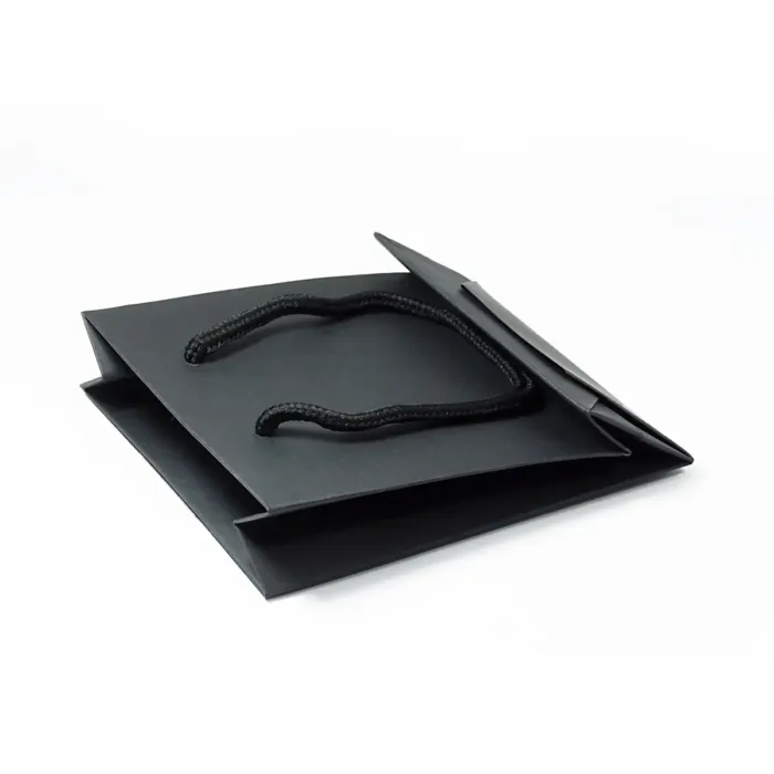 Small Black Paper Gift Bag with Handle - Image 3