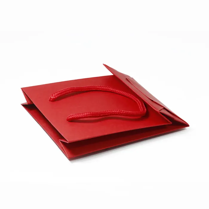 Small Red Paper Gift Bag with Handle - Image 3