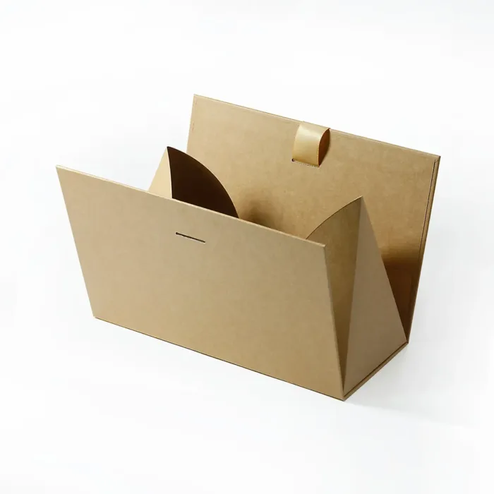 Small Kraft Triangle Shaped Gift Bag with Ribbon - Image 4
