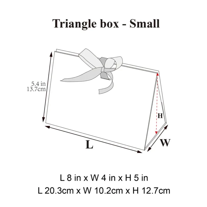 Small Kraft Triangle Shaped Gift Bag with Ribbon - Image 6