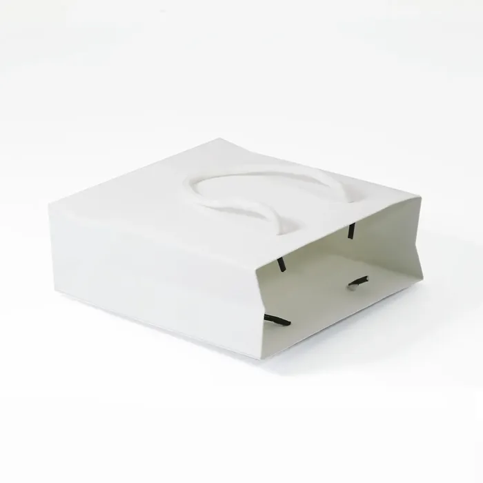 Small White Paper Gift Bag with Handle - Image 2