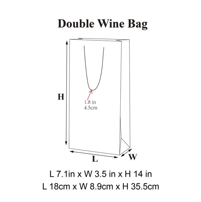 Black Two Bottles Wine Gift Bag - Image 9