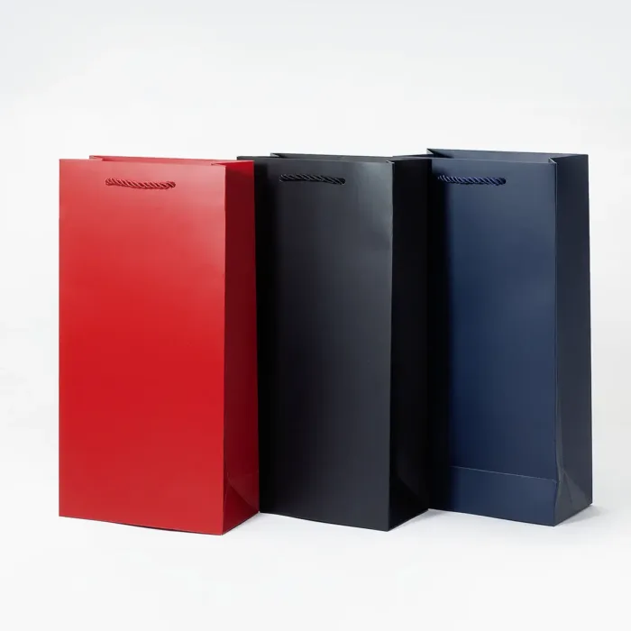Black Two Bottles Wine Gift Bag - Image 8