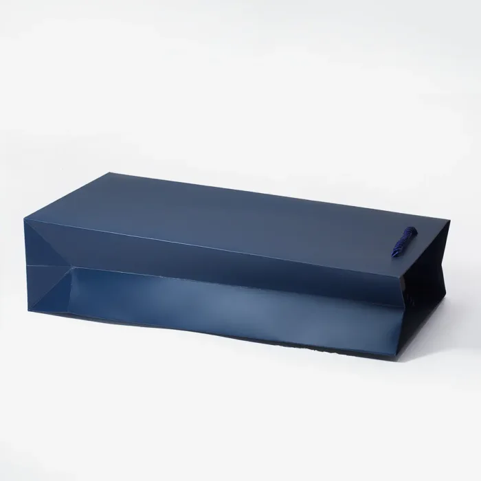 Navy Blue Two Bottles Wine Gift Bag - Image 2
