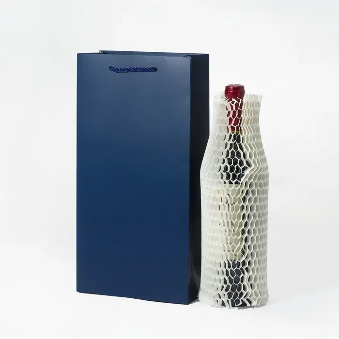 Navy Blue Two Bottles Wine Gift Bag - Image 4
