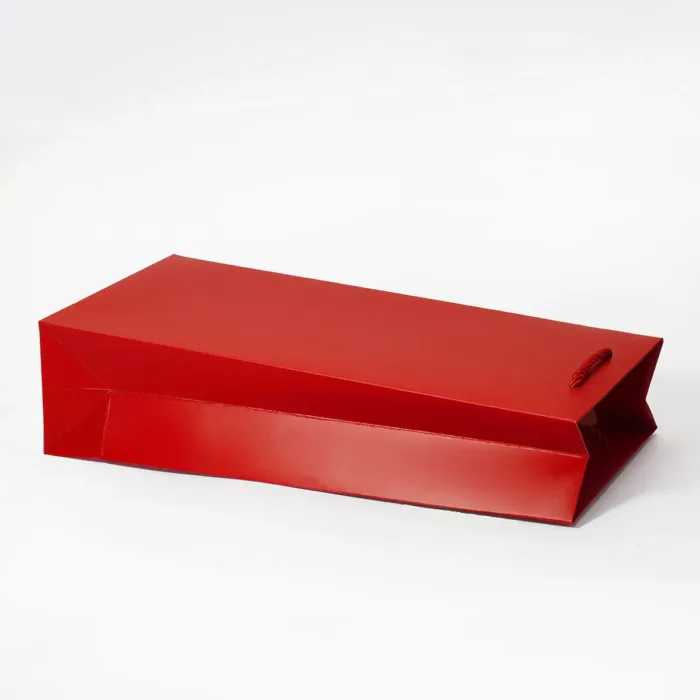 Red Two Bottles Wine Gift Bag - Image 2