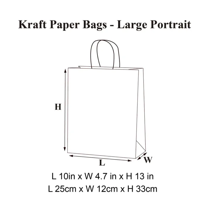 Large Portrait Kraft Shopping Bag - Image 3