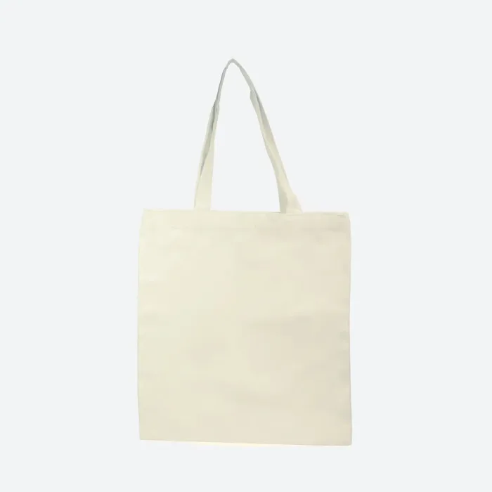 Medium Ivory Canvas Cotton Tote Bag