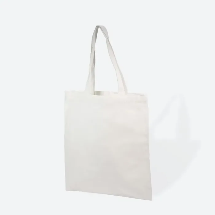 Medium White Canvas Cotton Tote Bag - Image 2