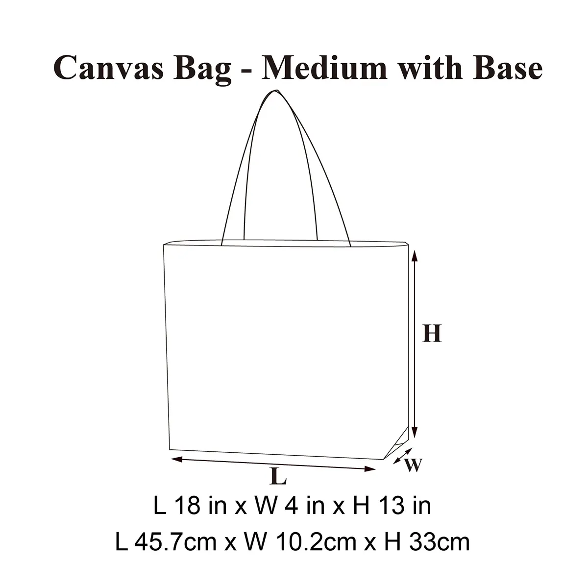 Medium White Canvas Cotton Tote Bag with Flat Base - Image 5