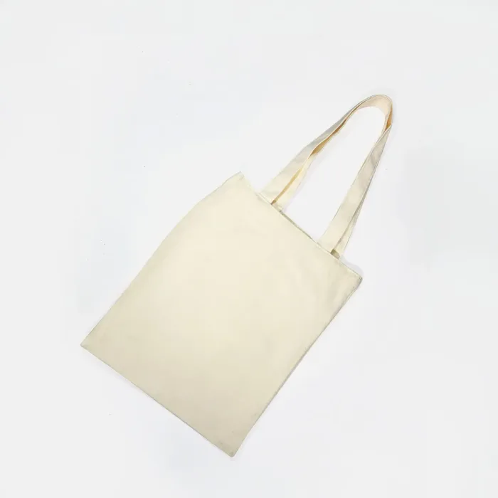 Small Ivory Canvas Cotton Tote Bag - Image 2