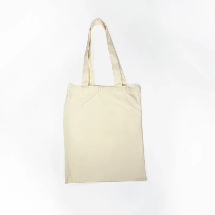 Small Ivory Canvas Cotton Tote Bag - Image 3