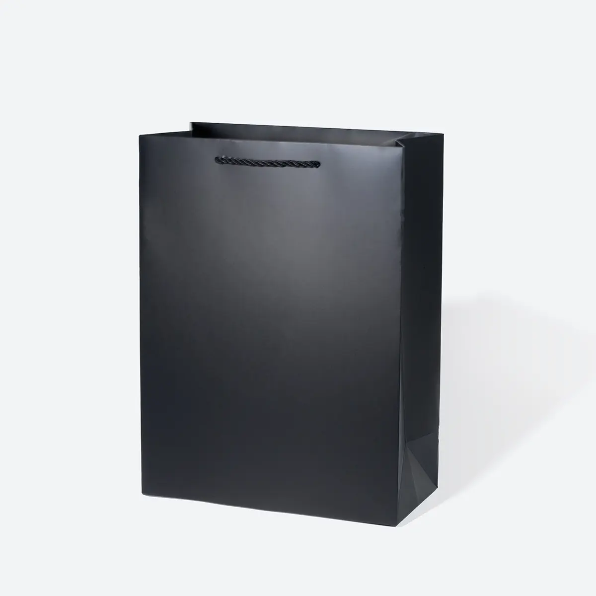 A4 Extra Shallow Black Paper Gift Bag with Handle - Image 2