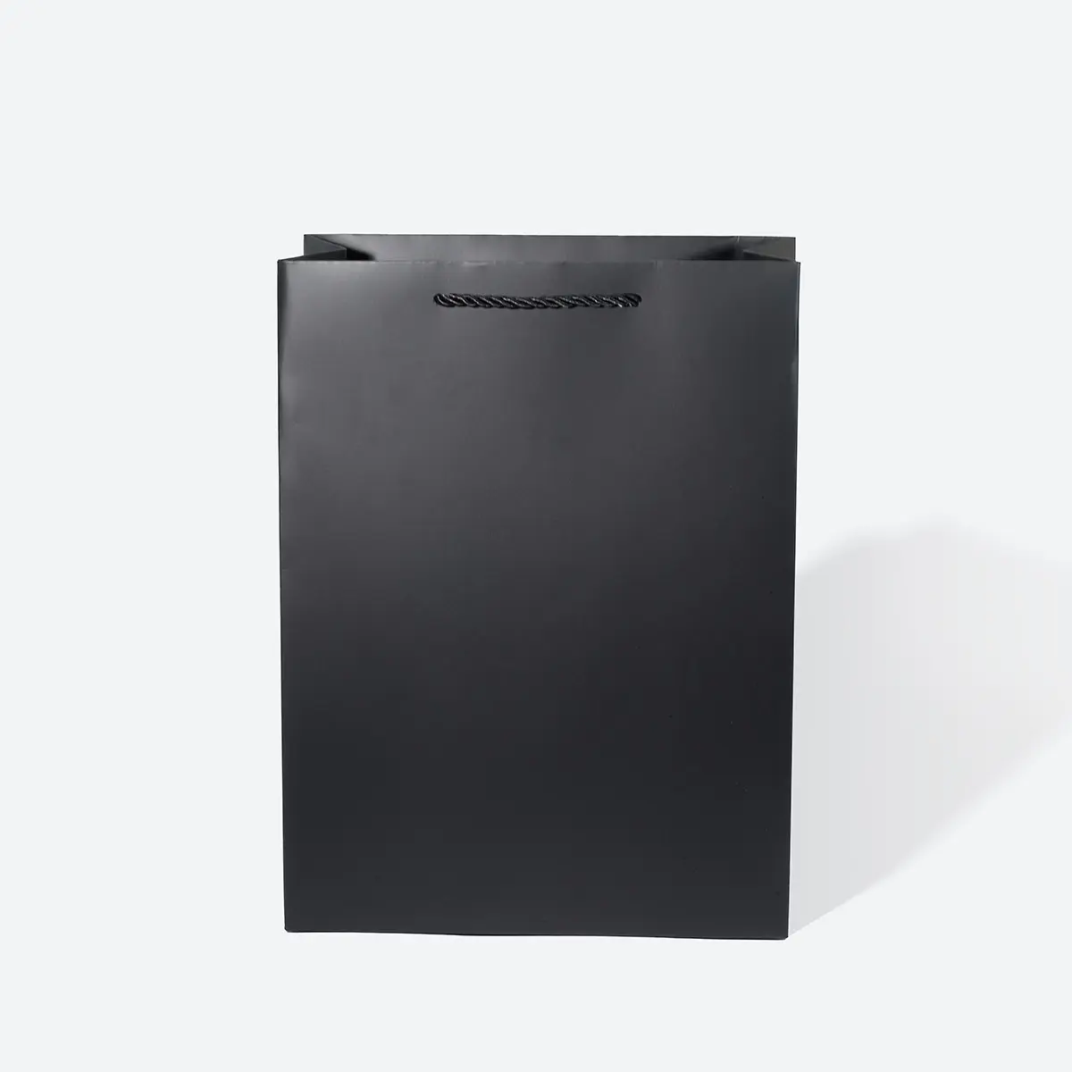 A4 Extra Shallow Black Paper Gift Bag with Handle - Image 3