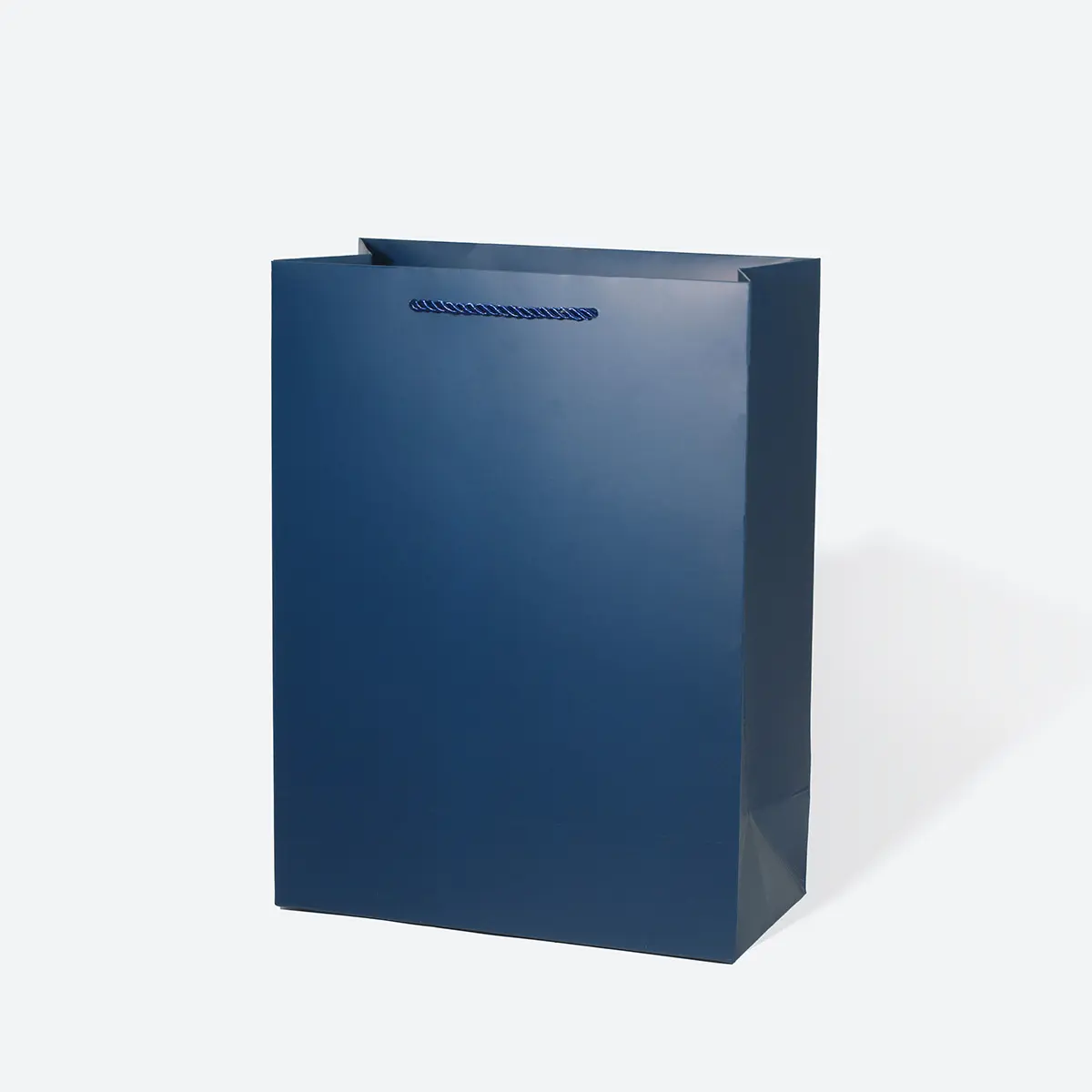 A4 Extra Shallow Navy Blue Paper Gift Bag with Handle - Image 2