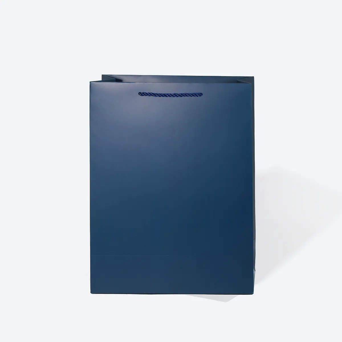 A4 Extra Shallow Navy Blue Paper Gift Bag with Handle - Image 3